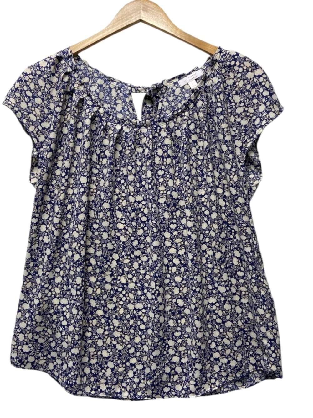 LC Lauren Conrad Navy Floral Top - Women’s Large